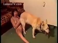 MILF enjoying her canine dildo
